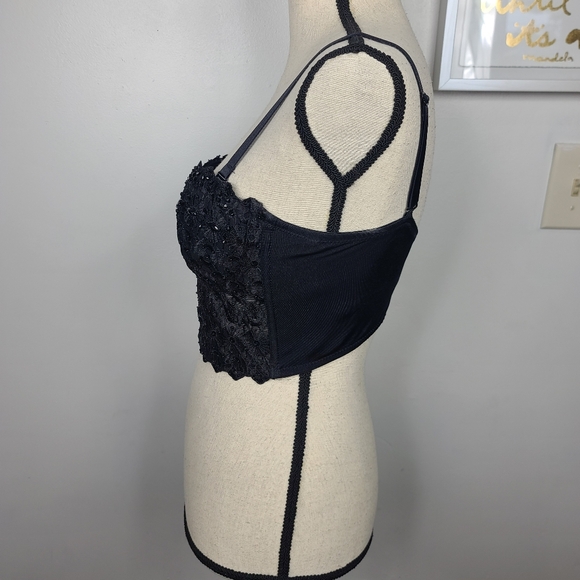 Windsor Black REIGNING LACE BUSTIER Sweetheart Neckline Top S - Picture 8 of 15